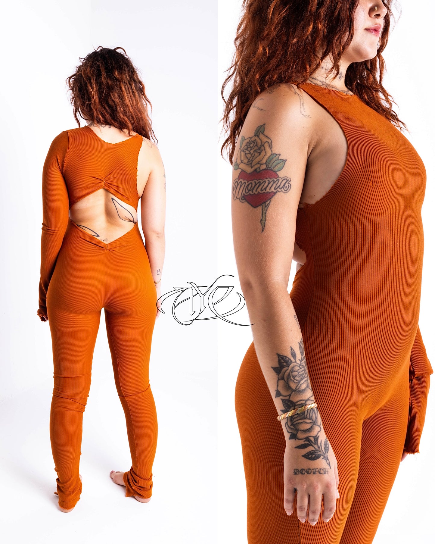 Burnt orang Diamond back bodysuit