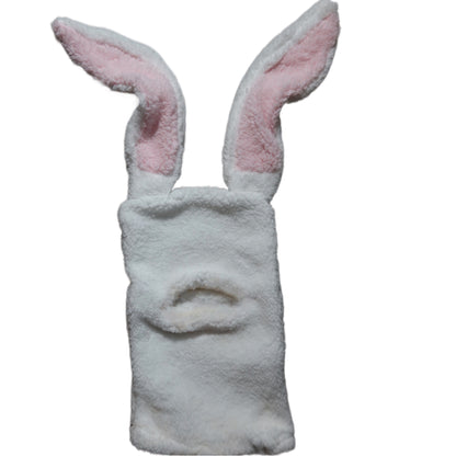 White bunny plush mask