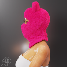 Hot pink plush mask