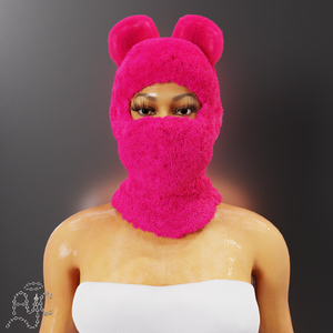 Hot pink plush mask