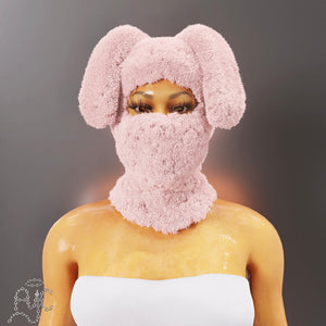 Light pink doggy plush mask