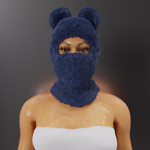 Navy blue plush mask
